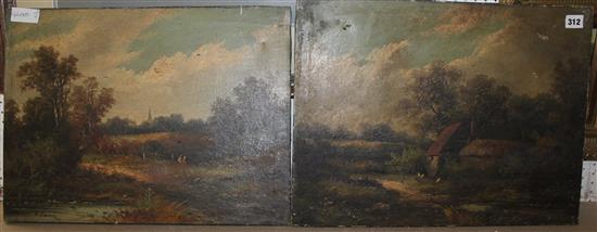 Pair of oils on canvas - country scenes